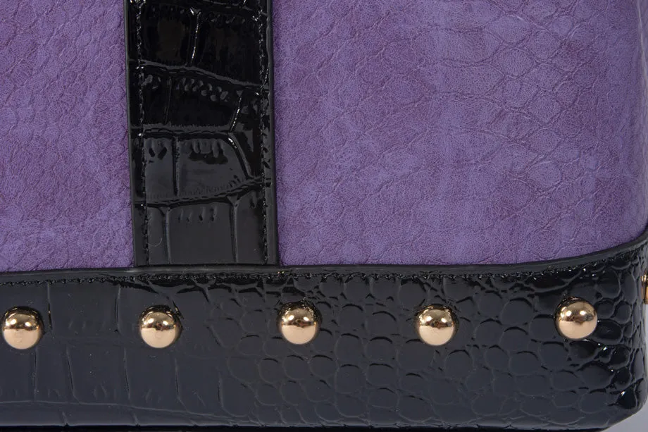 Duchess Purple Python Rolling Laptop Bag | Stylish Briefcase & Travel Tote for Women | Fits 11"-14" Laptops