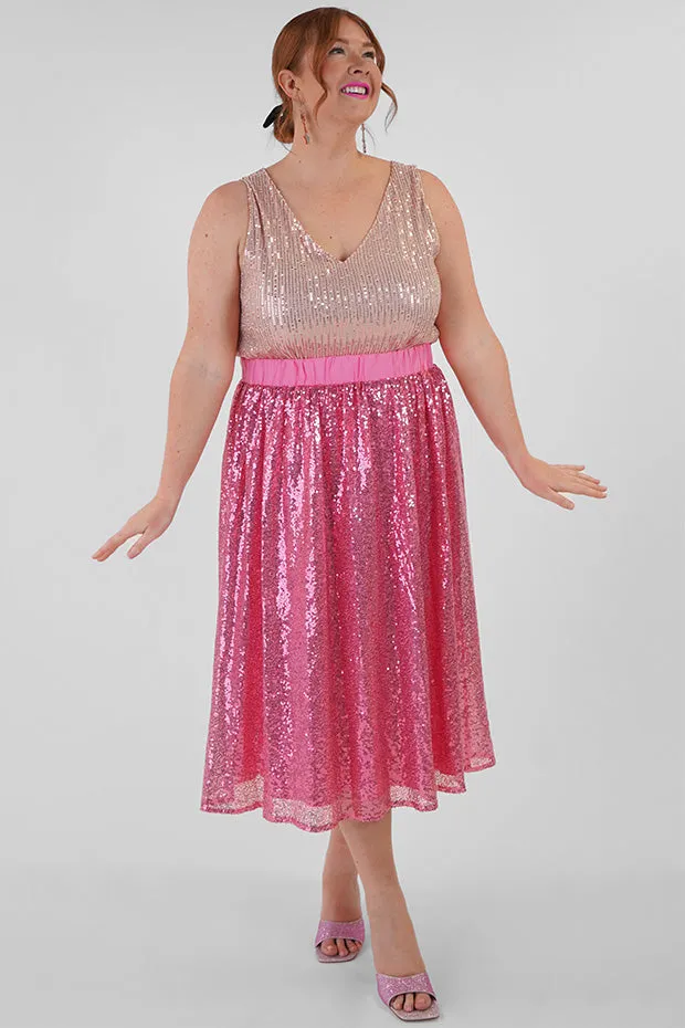 Eras Pink Sequin Skirt