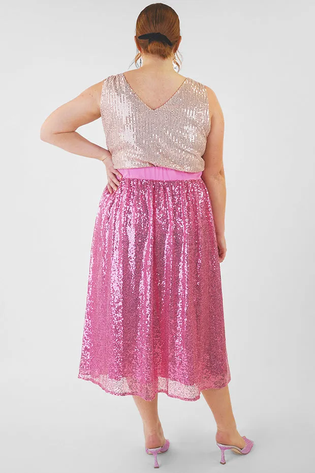 Eras Pink Sequin Skirt