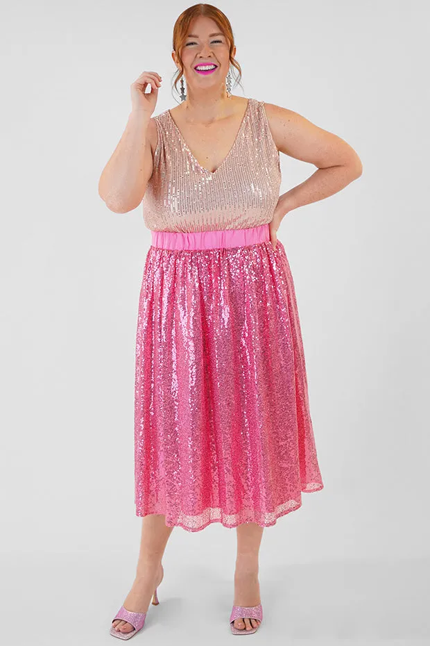 Eras Pink Sequin Skirt