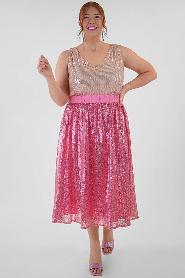 Eras Pink Sequin Skirt