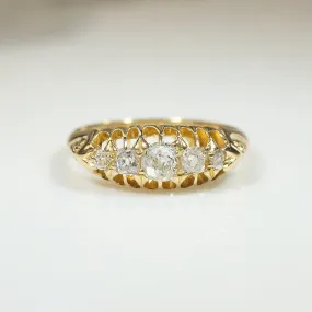 Glossy Gold & Old Mine Diamond English Belcher Band