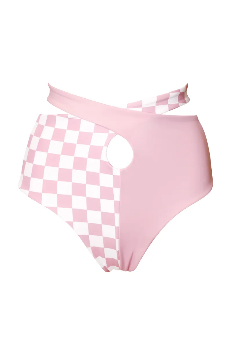 Hamade Activewear Patchwork Bottoms - Checkered Light Pink