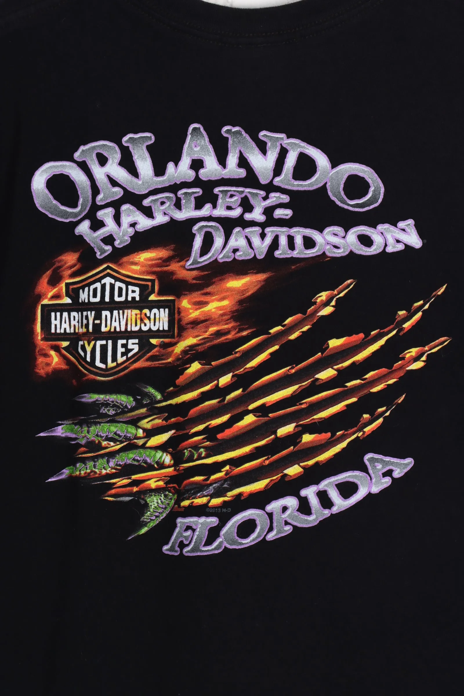 HARLEY DAVIDSON Orlando Florida Alligator Front & Back Graphic Tee (M)