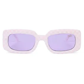 INDY Women's Dolly Checkered Print Sunglasses - Pink