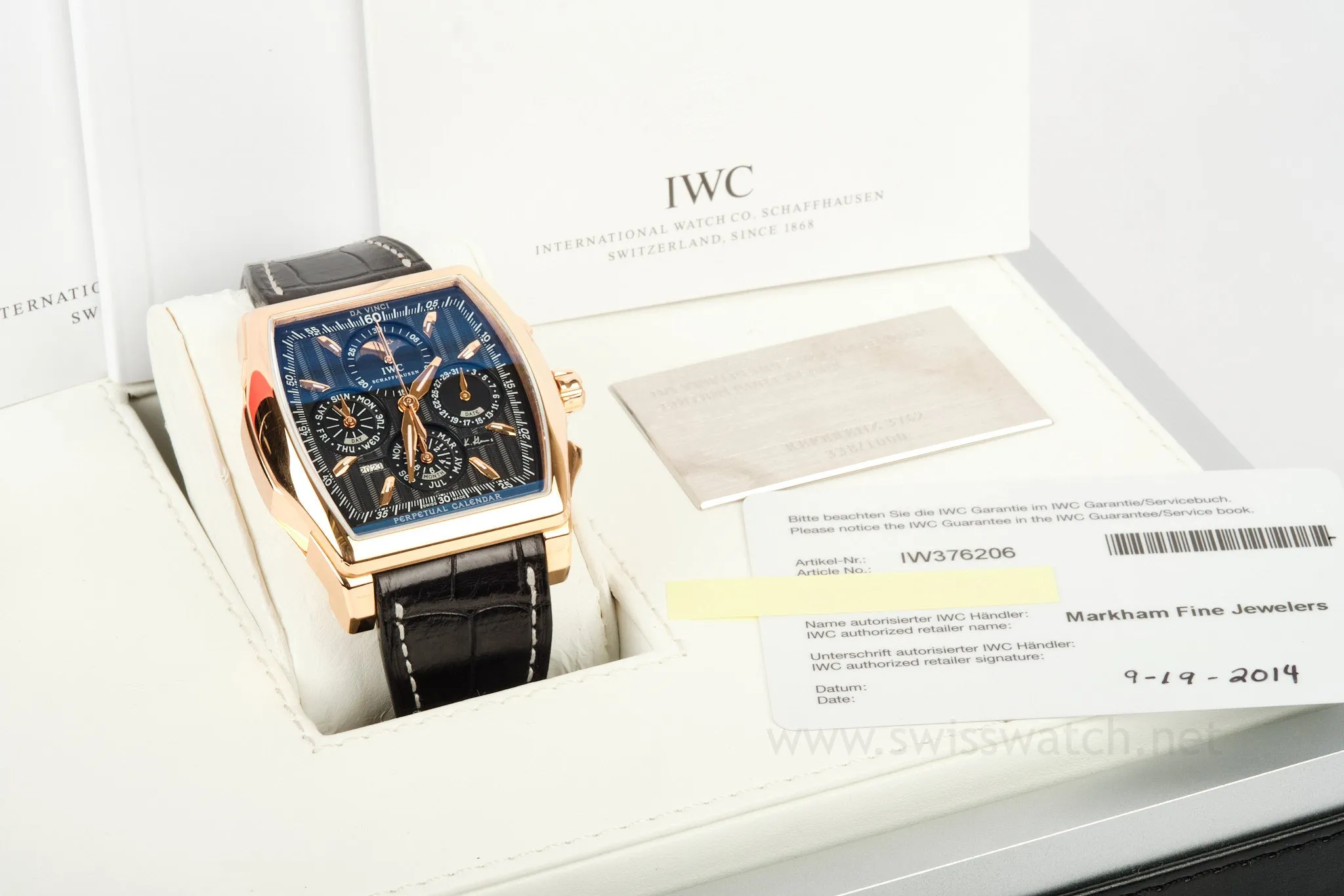 IWC DA VINCI PERPETUAL CALENDAR EDITION "KURT KLAUS" IW376206