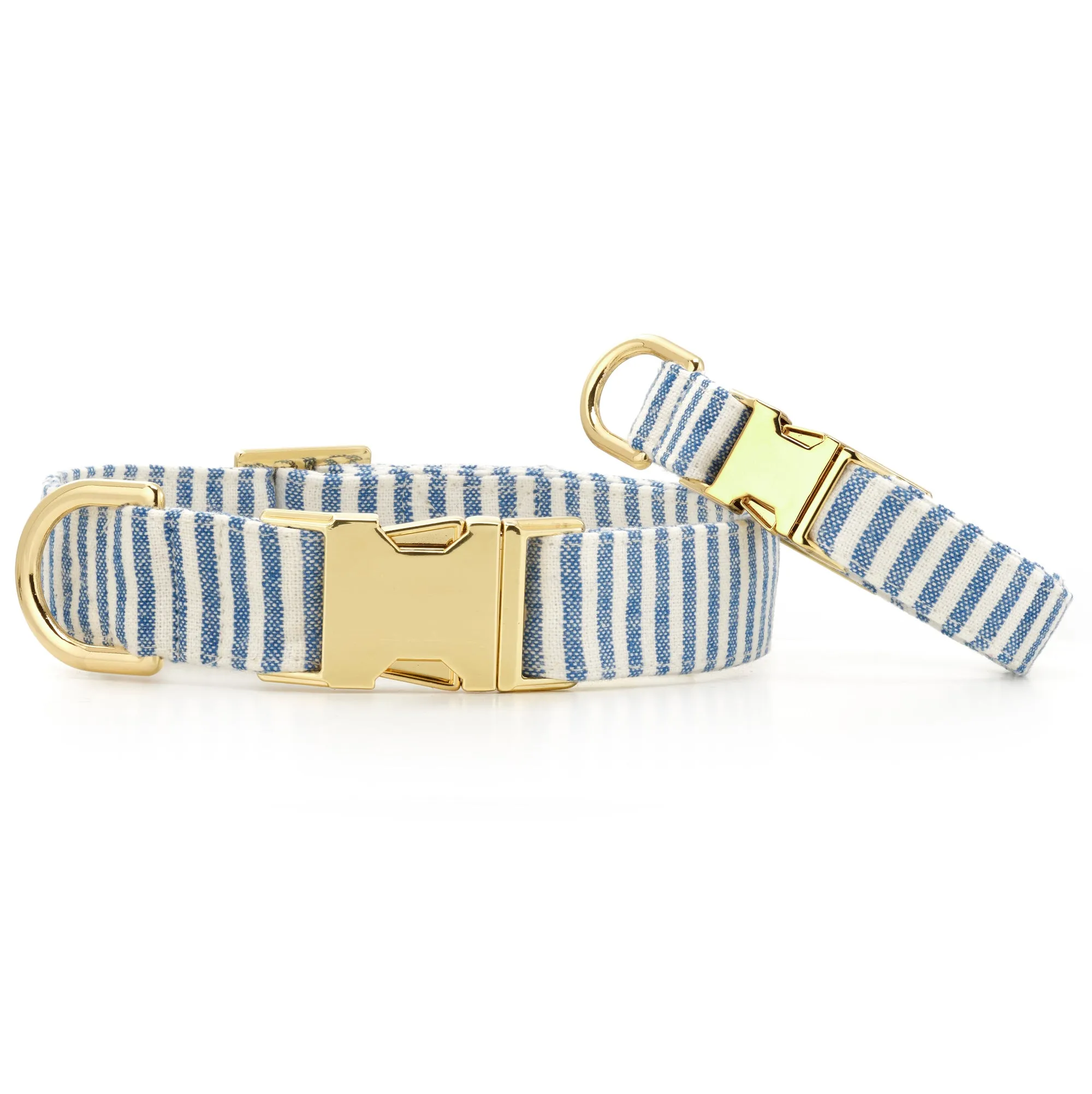 Lake Blue Stripe Dog Collar