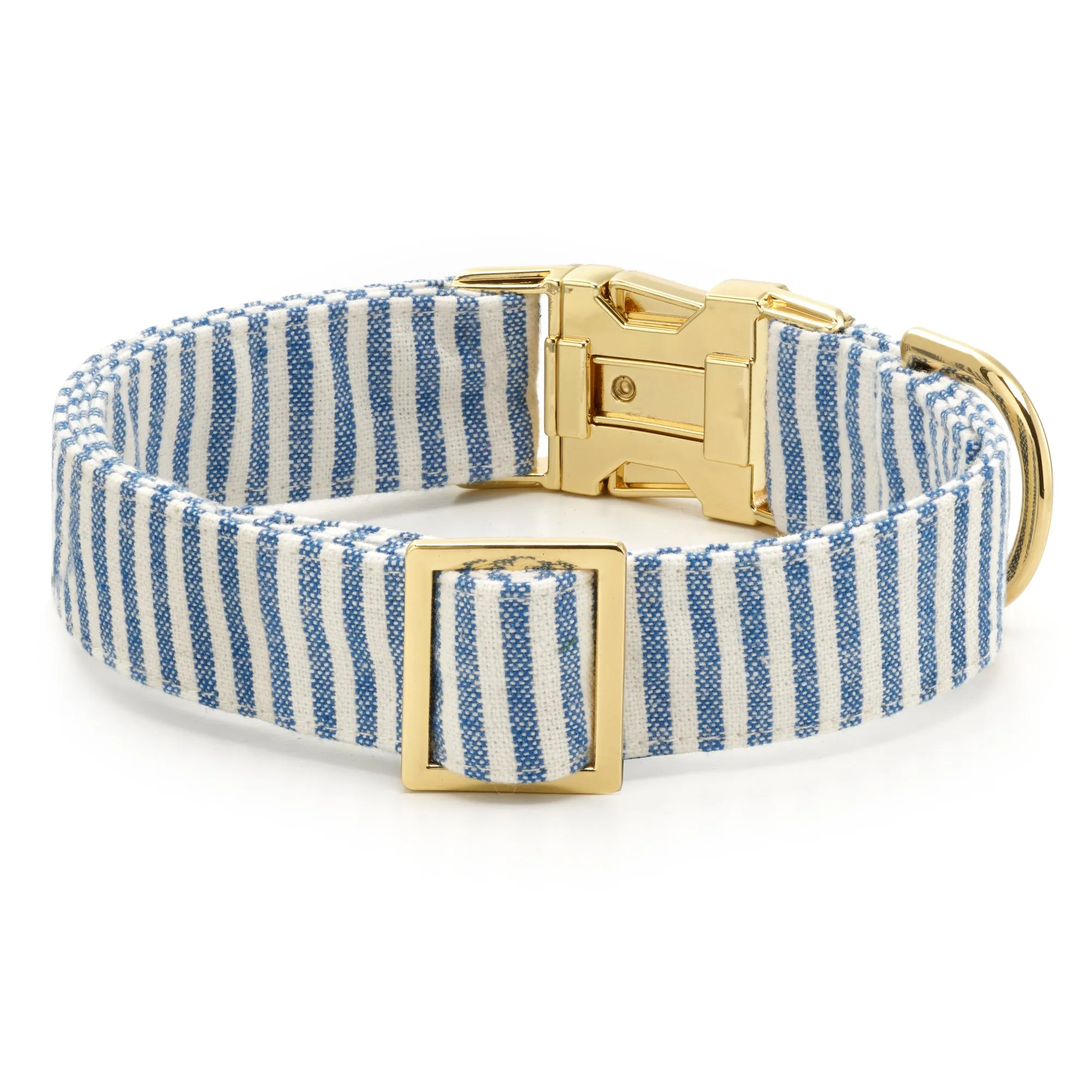 Lake Blue Stripe Dog Collar