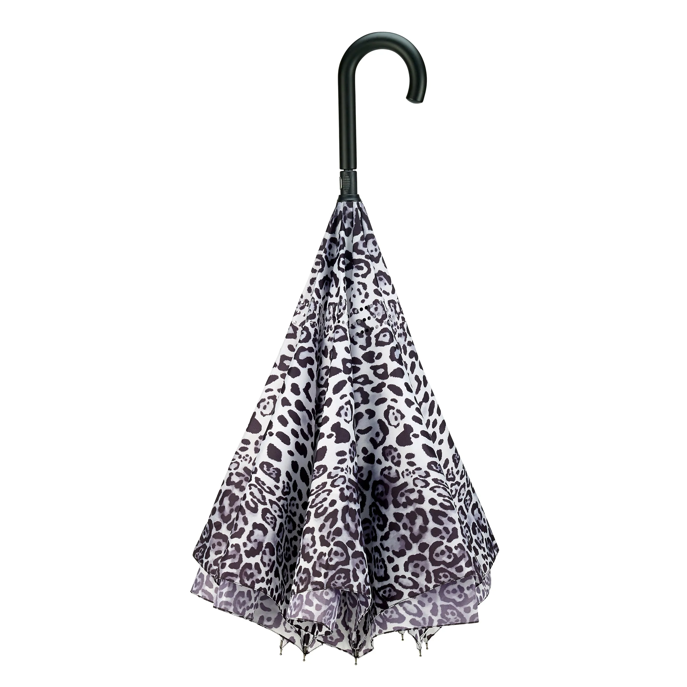 Leopard Skin Black & White RC Stick Umbrella