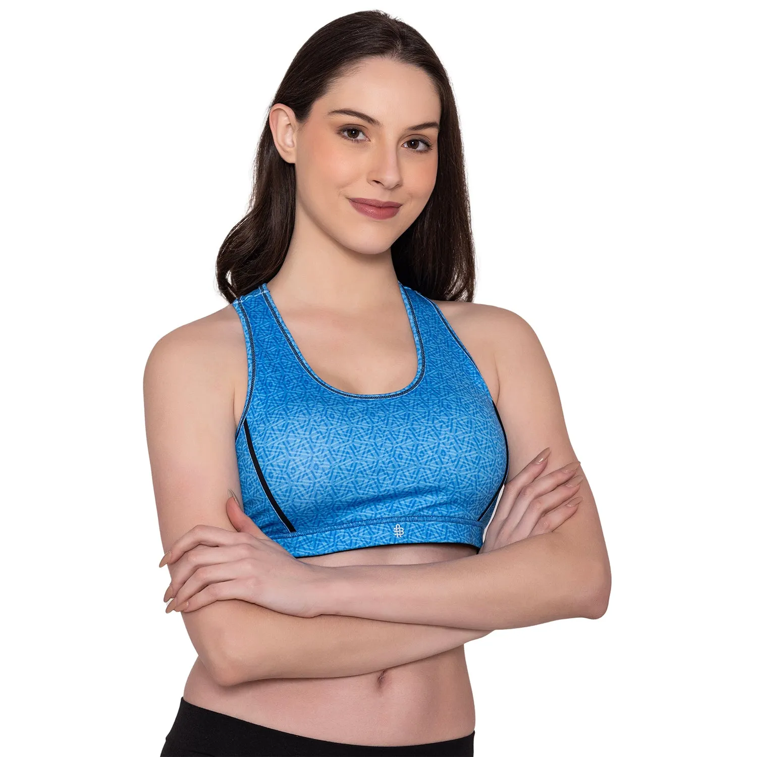 Light Blue padded Wirefree Full Coverage Sports Bra