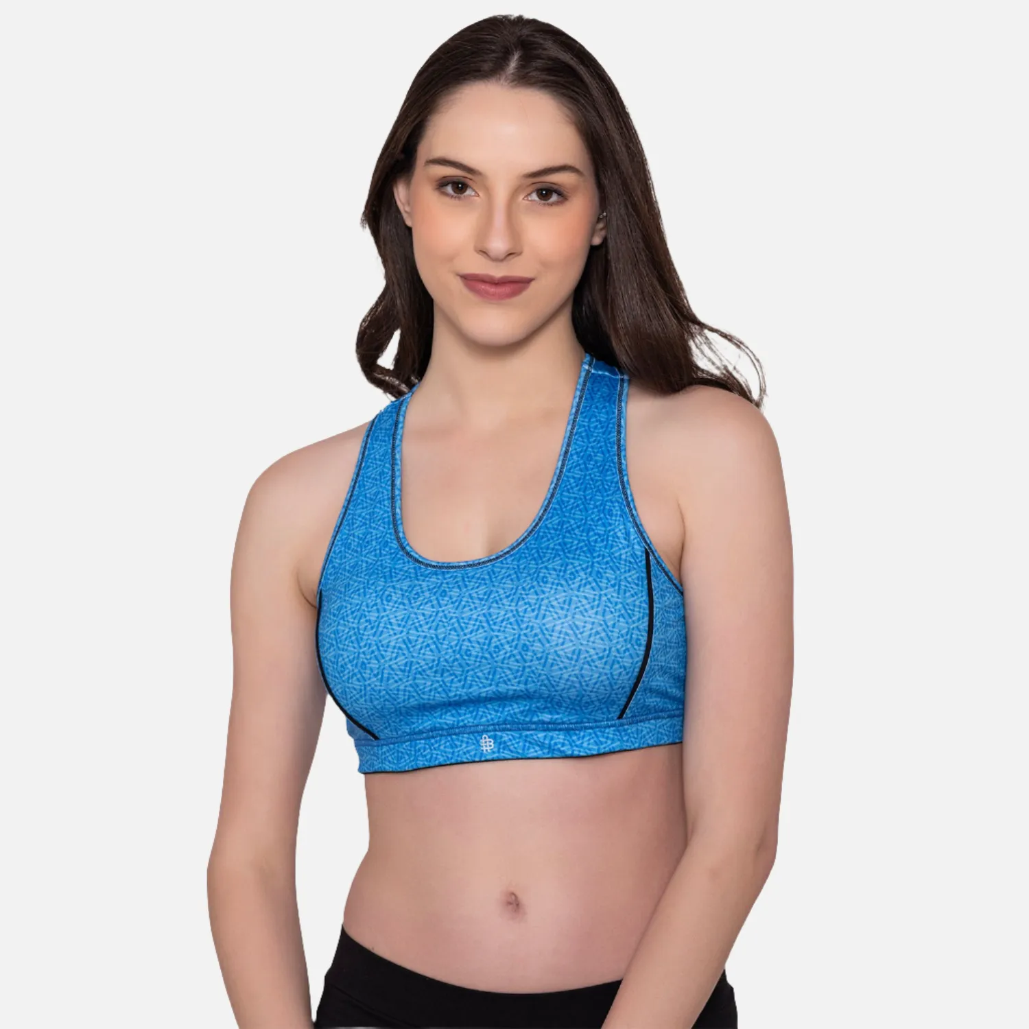 Light Blue padded Wirefree Full Coverage Sports Bra