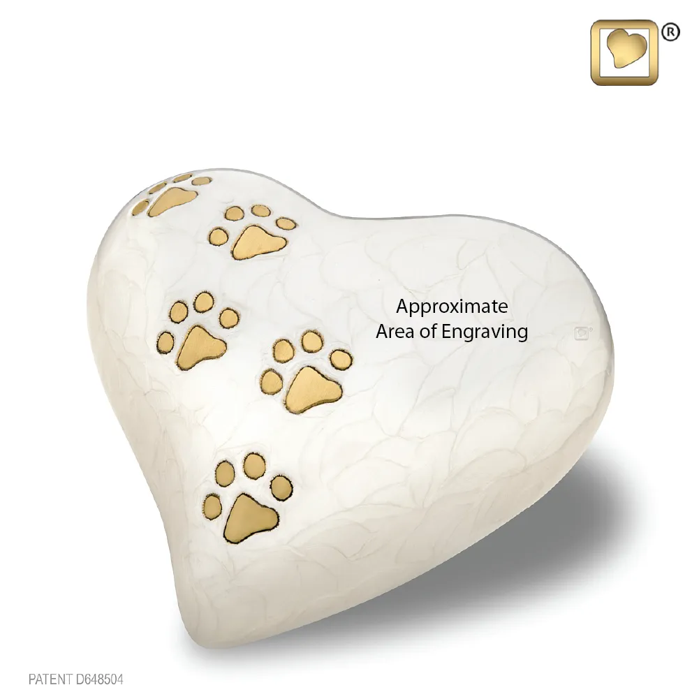 LovePaws™ Pearlescent White (Medium Heart) - P638M