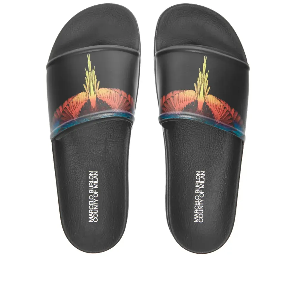 Marcelo Burlon Icon Wing Slide Black & Red