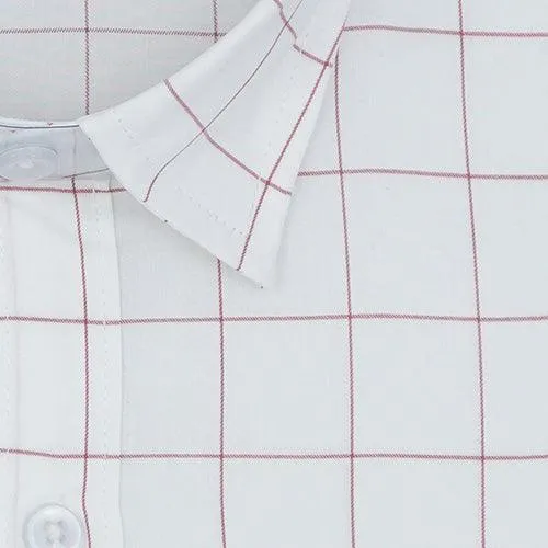 Men's 100% Cotton Graph Checkered Full Sleeves Shirt (White)