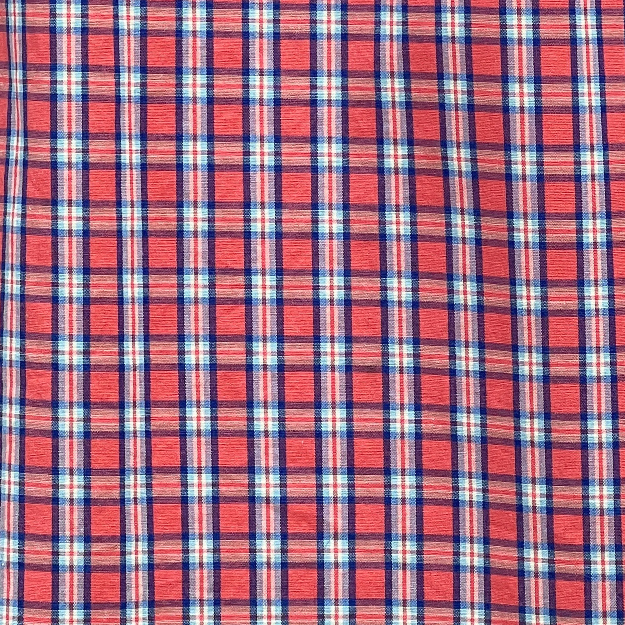 Men's Red Plaid Regular Fit Button Down Short Sleeve Shirt - XL - Hawker Rye