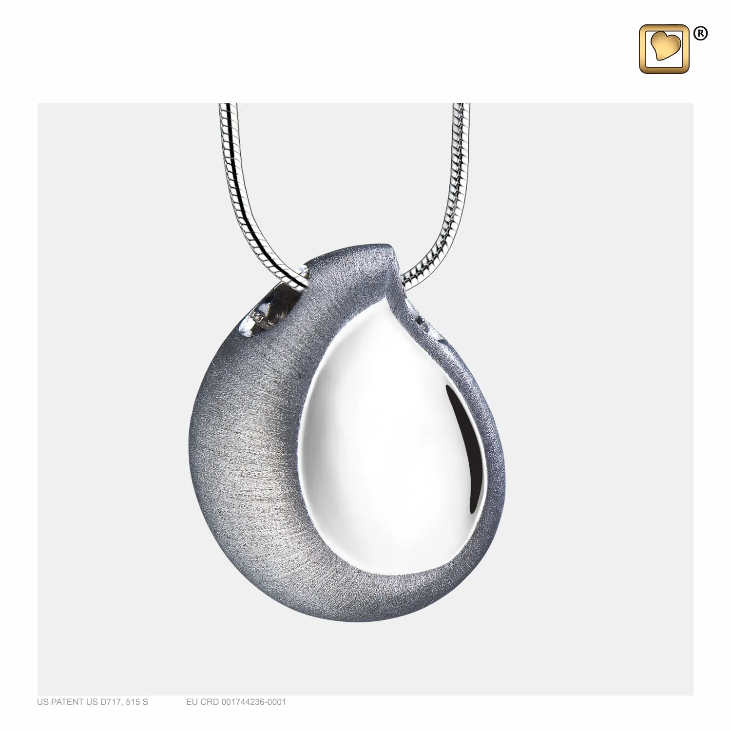 Pendant: TearDrop - Rhodium Plated Two Tone - PD1020