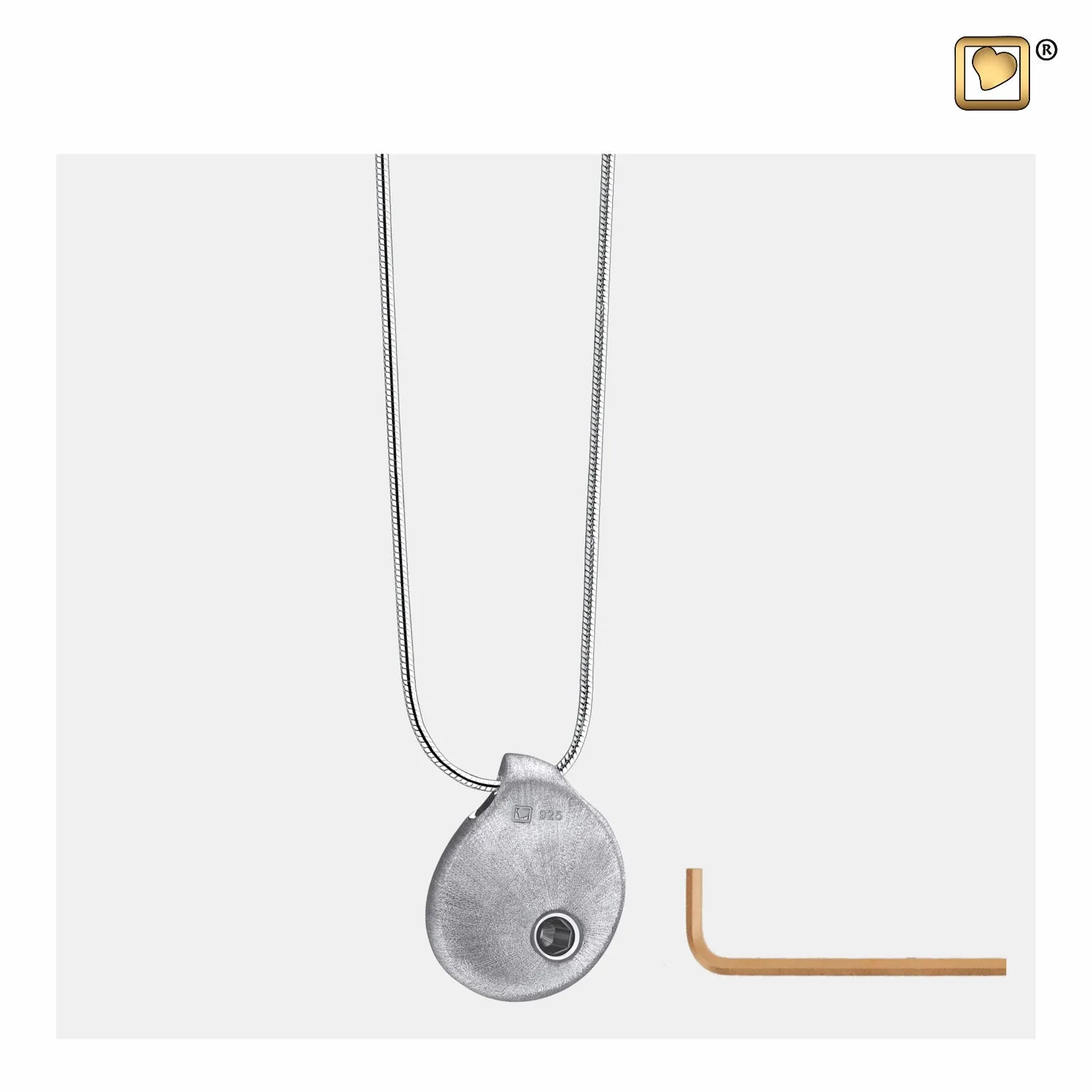 Pendant: TearDrop - Rhodium Plated Two Tone - PD1020