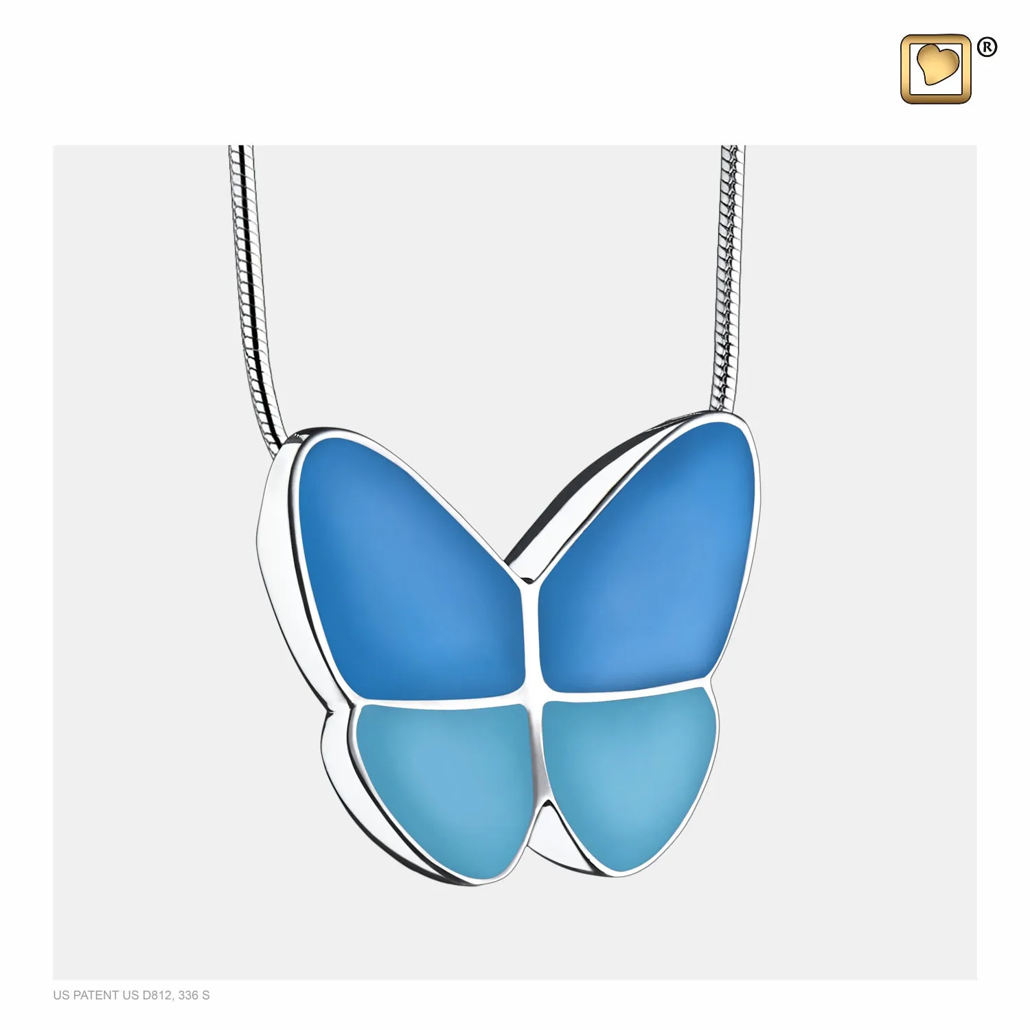 Pendant: Wings Of Hope Blue - Enamel Rhodium Plated - PD1201