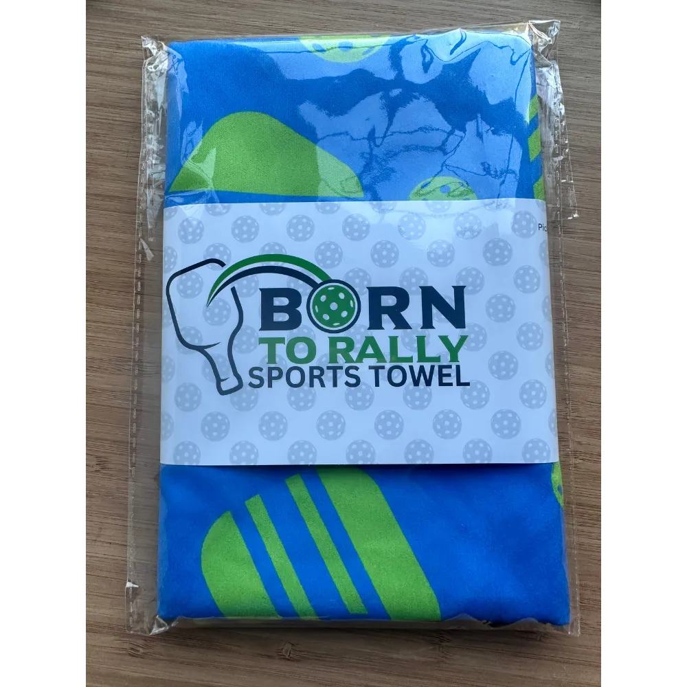 Pickleball Microfiber Towel - Blue/Green - Born to Rally