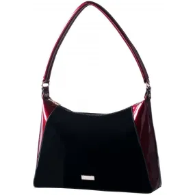 Pierre Cardin Tammy Patent Hobo | Black/Burgundy