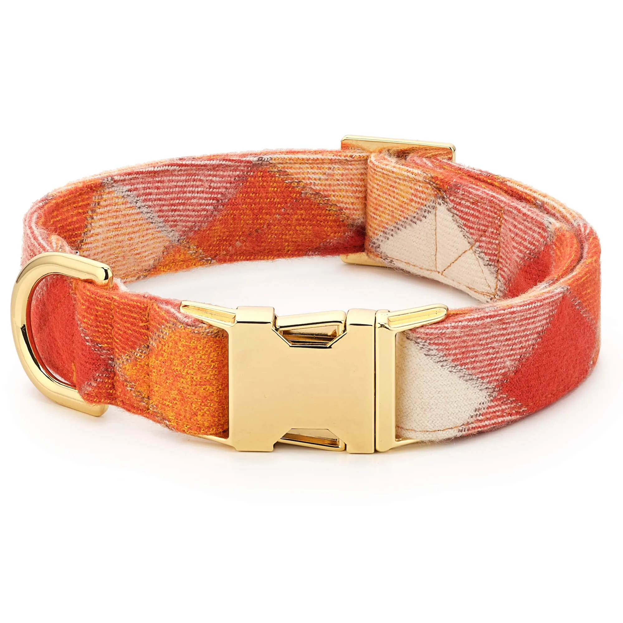 Pumpkin Spice Plaid Flannel Dog Collar