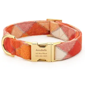 Pumpkin Spice Plaid Flannel Dog Collar