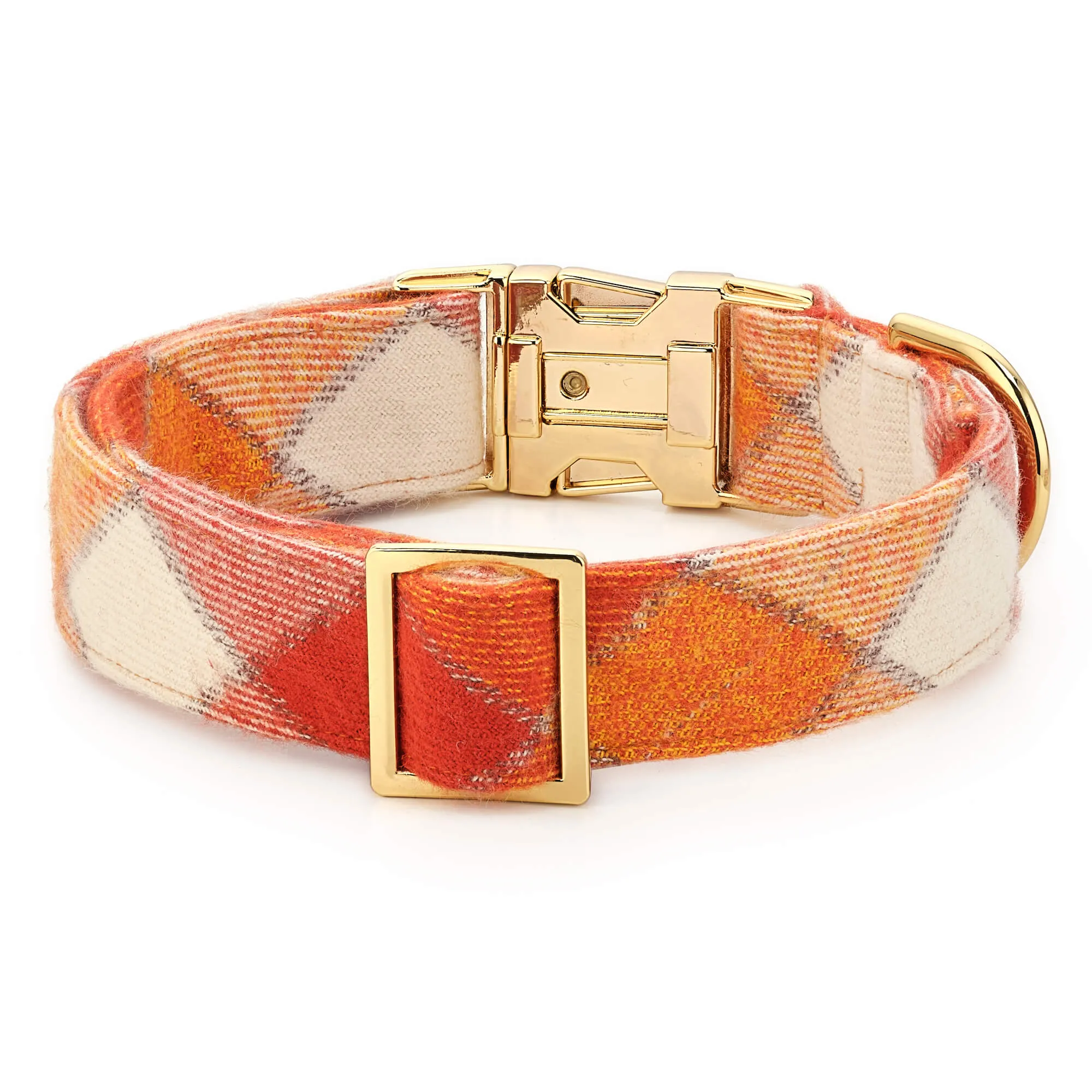 Pumpkin Spice Plaid Flannel Dog Collar