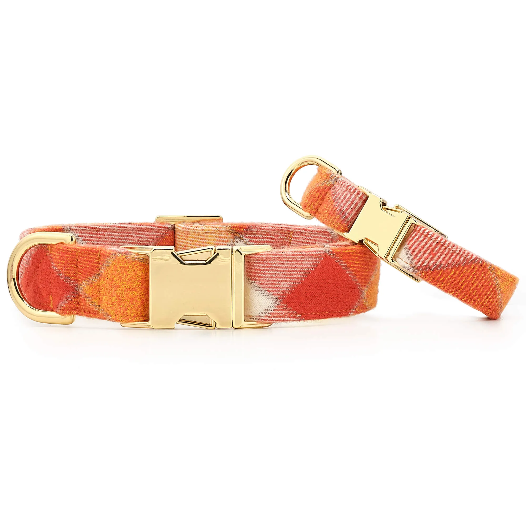 Pumpkin Spice Plaid Flannel Dog Collar