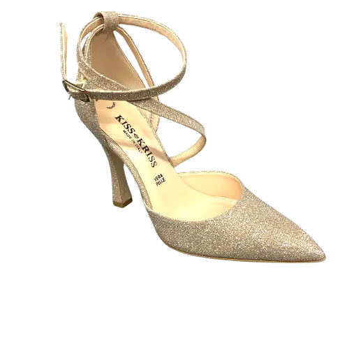 Scarpe da donna KISS KRISS art. 5117 GLITTER NUDE decolletè con cinturino elegante Glamour