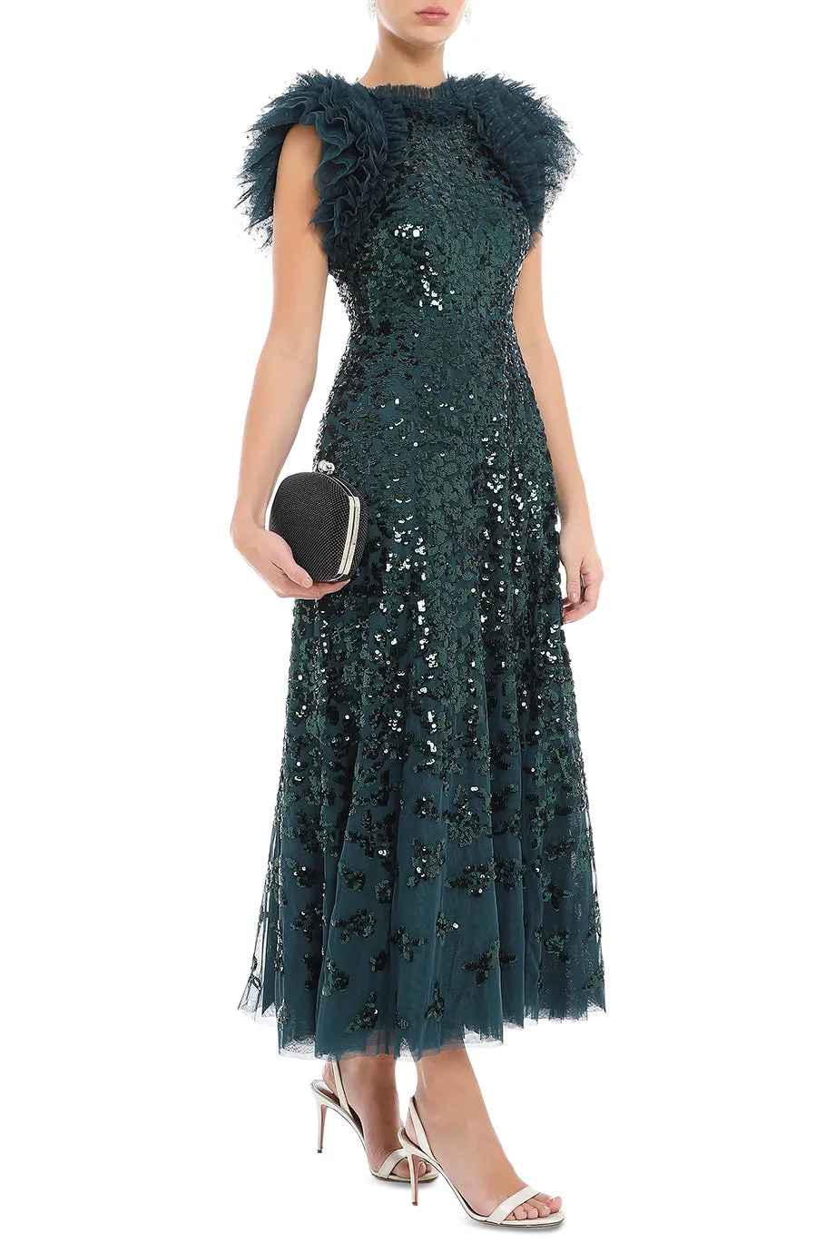 Sequin Rose Ankle Gown