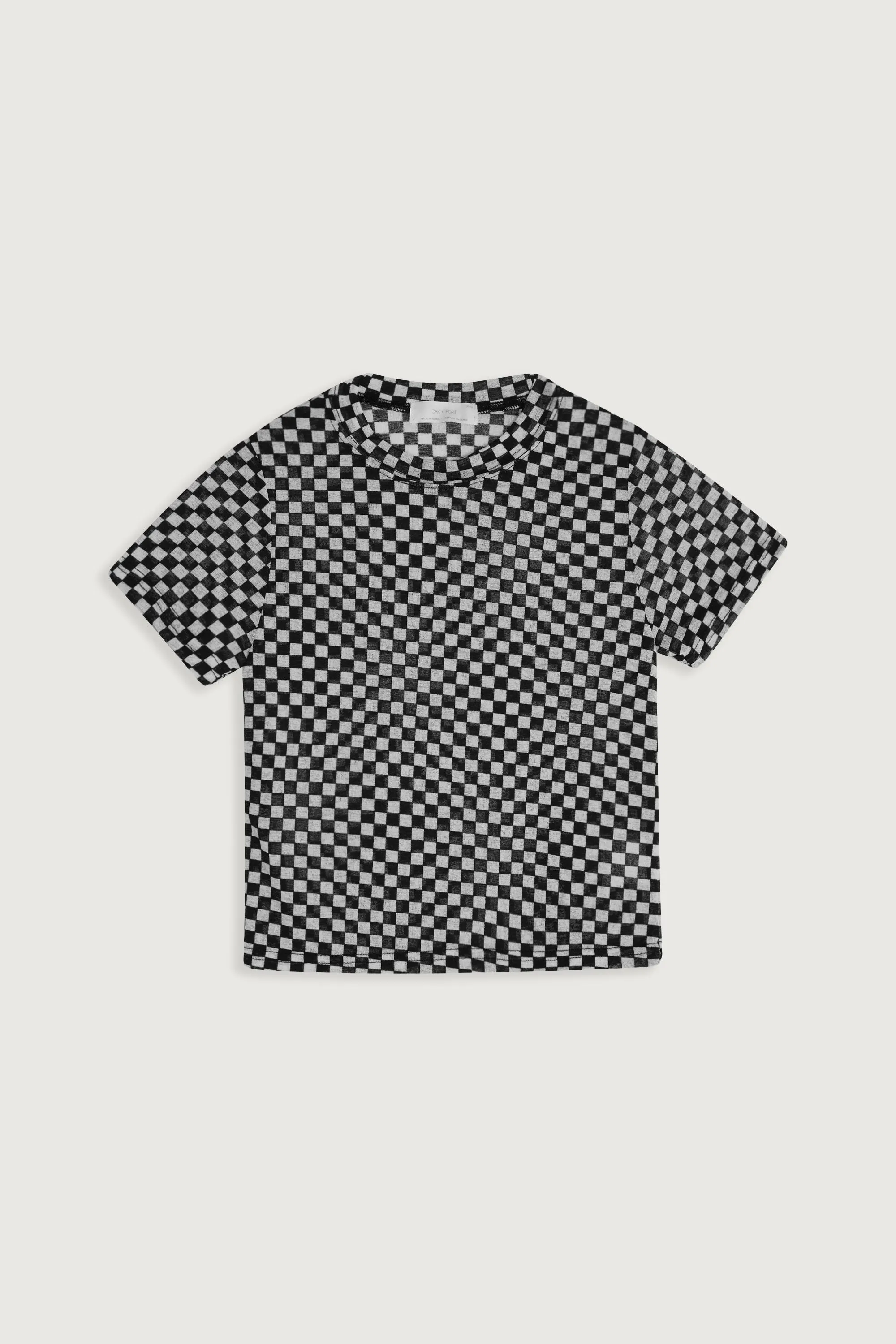 SHEER CHECKERED T-SHIRT