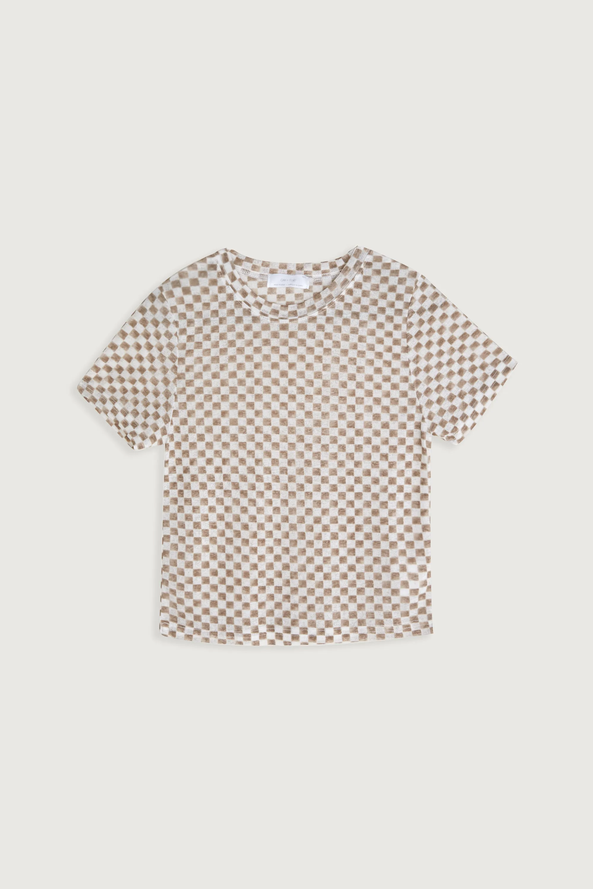 SHEER CHECKERED T-SHIRT