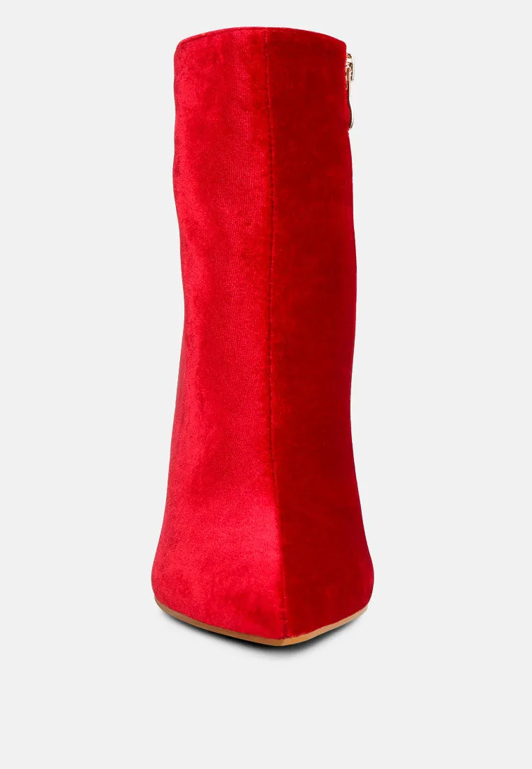 SLADE Metallic Highlight Red High Heeled Ankle Boots