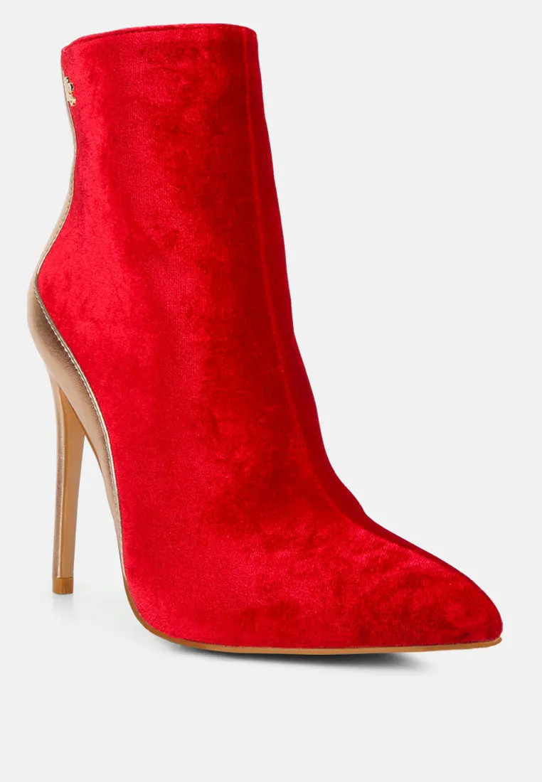 SLADE Metallic Highlight Red High Heeled Ankle Boots