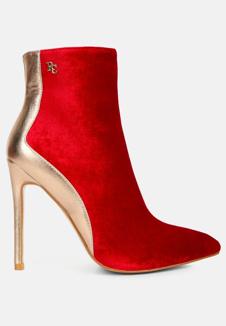 SLADE Metallic Highlight Red High Heeled Ankle Boots