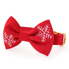 Snowflakes Embroidered Bow Tie Collar