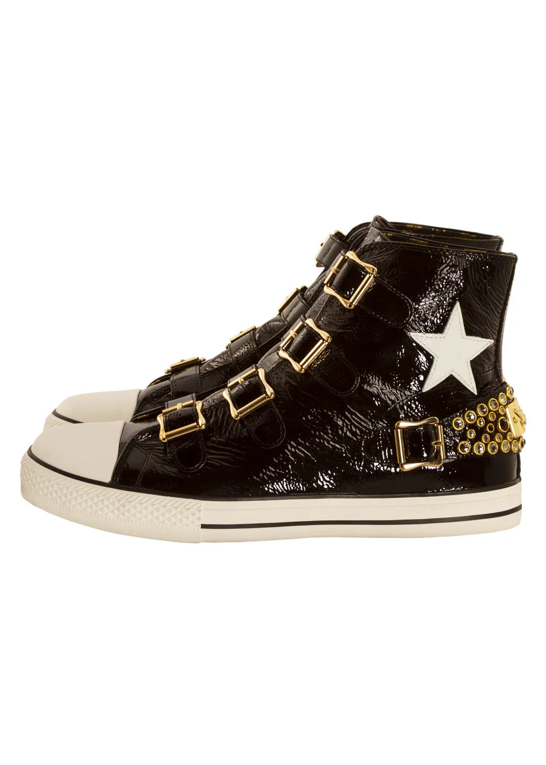 TEAM ROBIN HIGH TOP IN BLACK W/ CRYSTALS