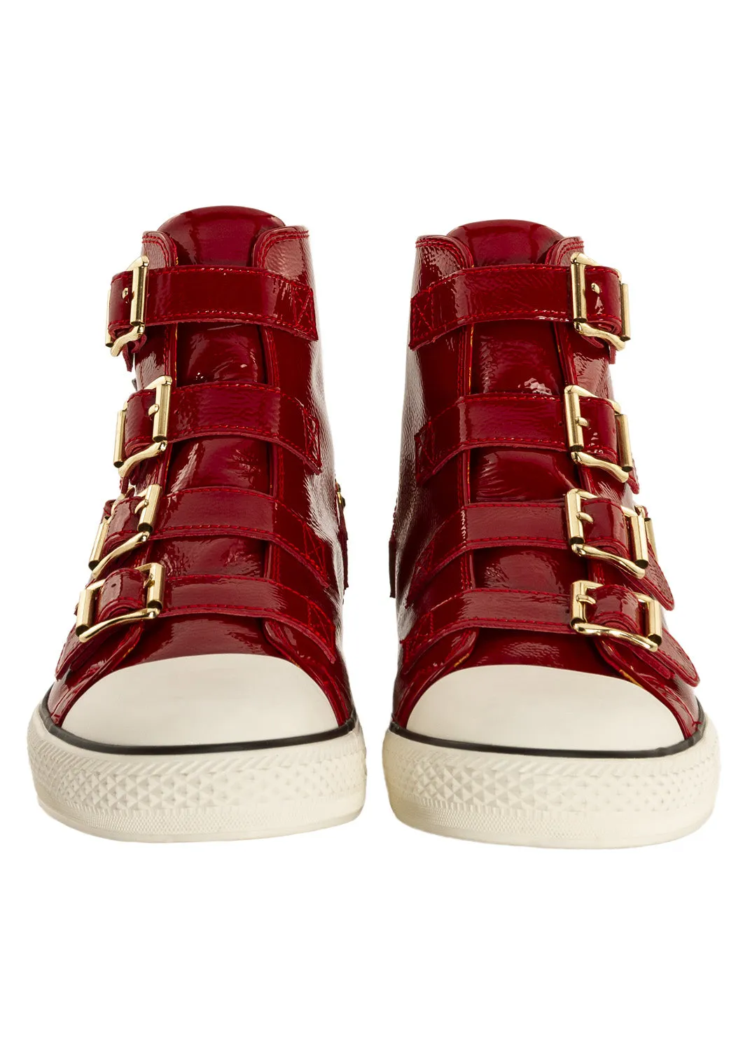 TEAM ROBIN HIGH TOP IN RED W/ CRYSTALS