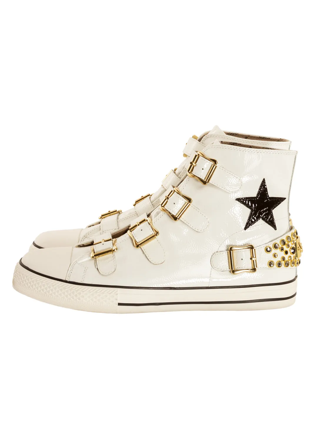 TEAM ROBIN HIGH TOP IN WHITE W/ CRYSTALS