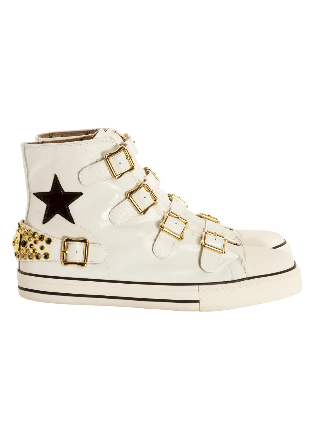 TEAM ROBIN HIGH TOP IN WHITE W/ CRYSTALS