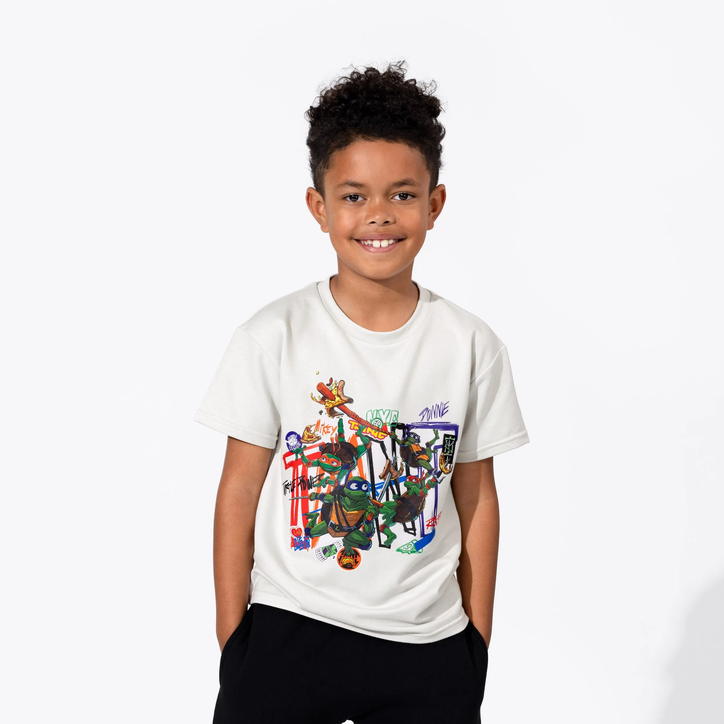 Teenage Mutant Ninja Turtles: Mutant Mayhem Bone White Bamboo Terry Kids Oversized T-Shirt