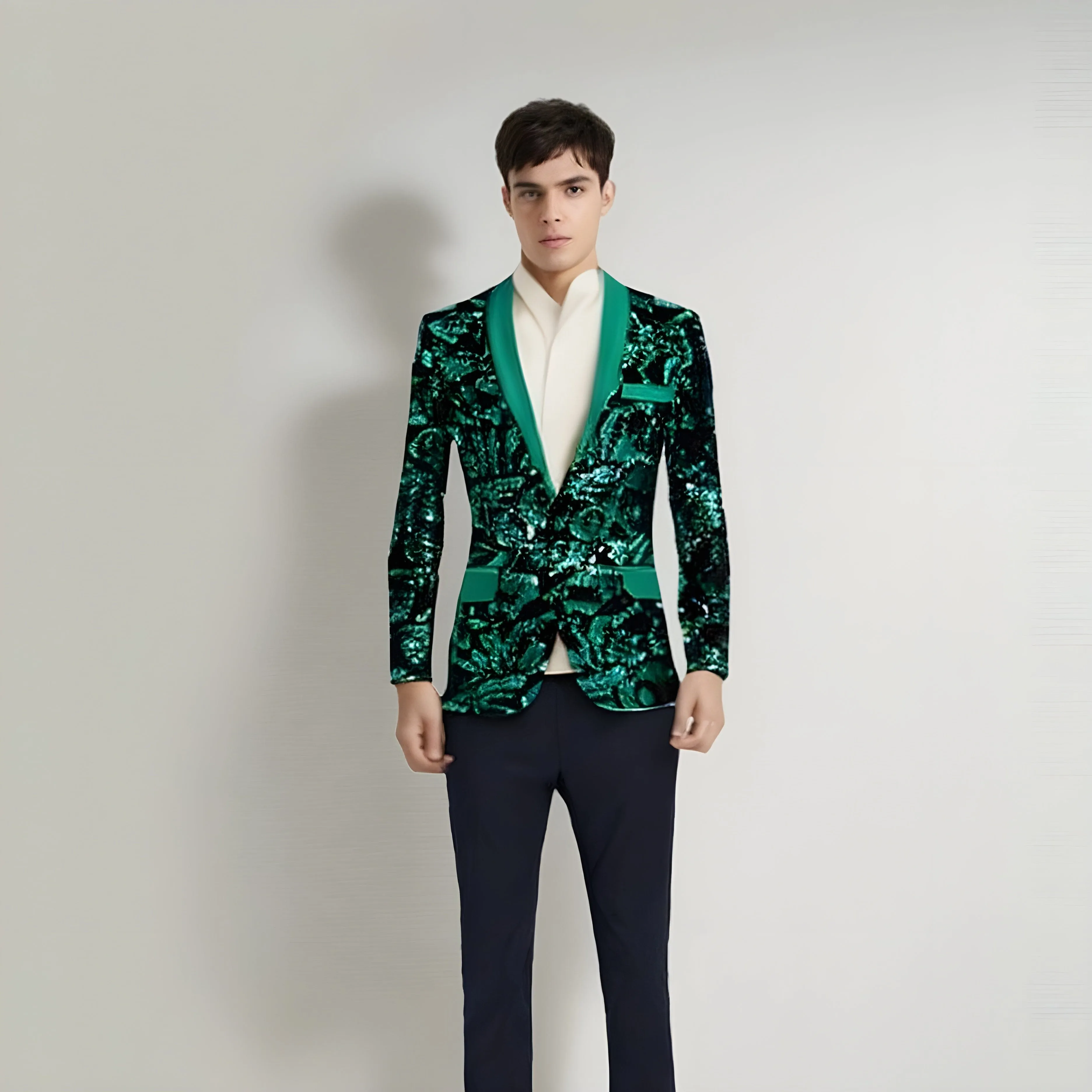 The Ares Sequin Slim Fit Blazer Suit Jacket