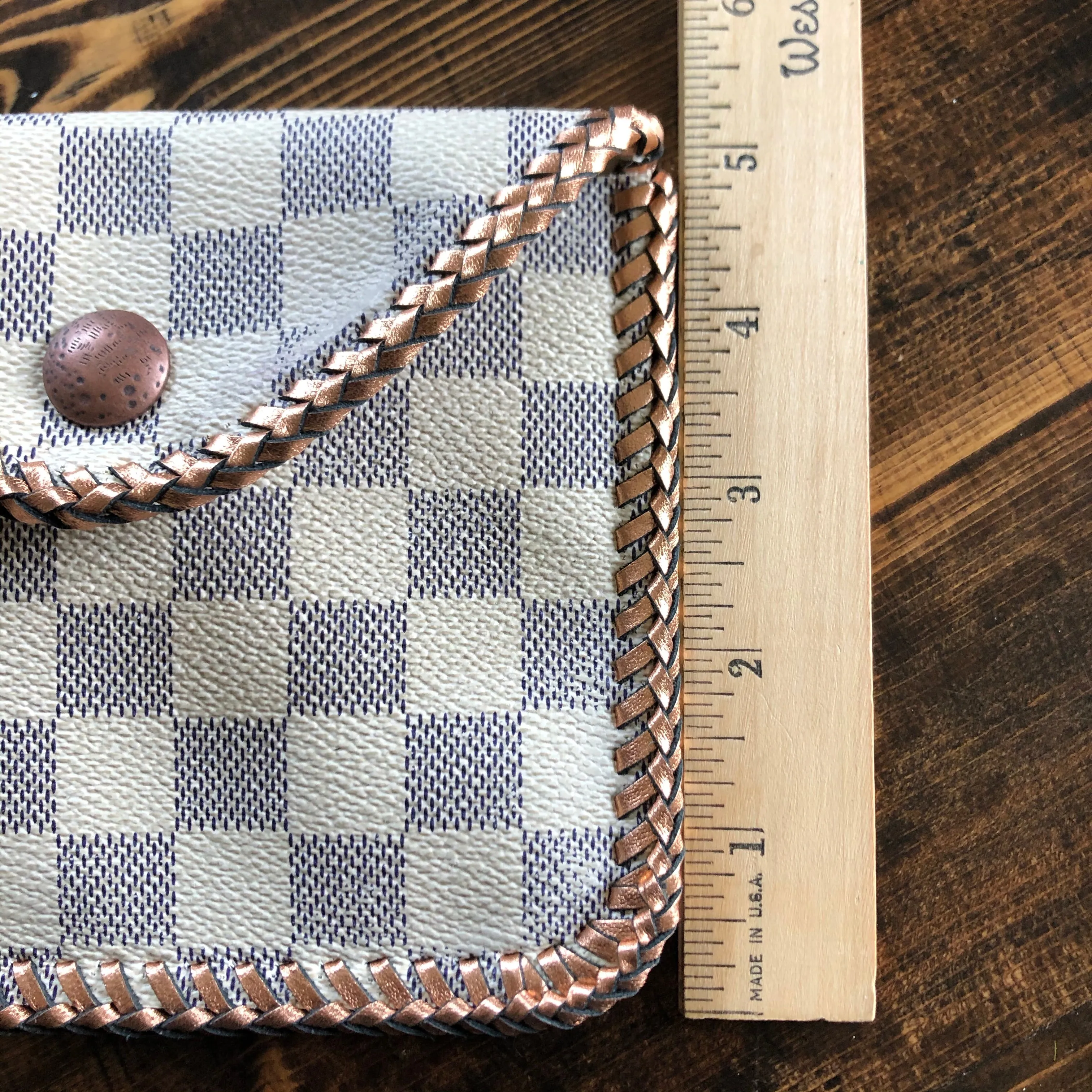 The Baby Falcon - Damier Azur with Rose Gold Card Holder/Wristlet