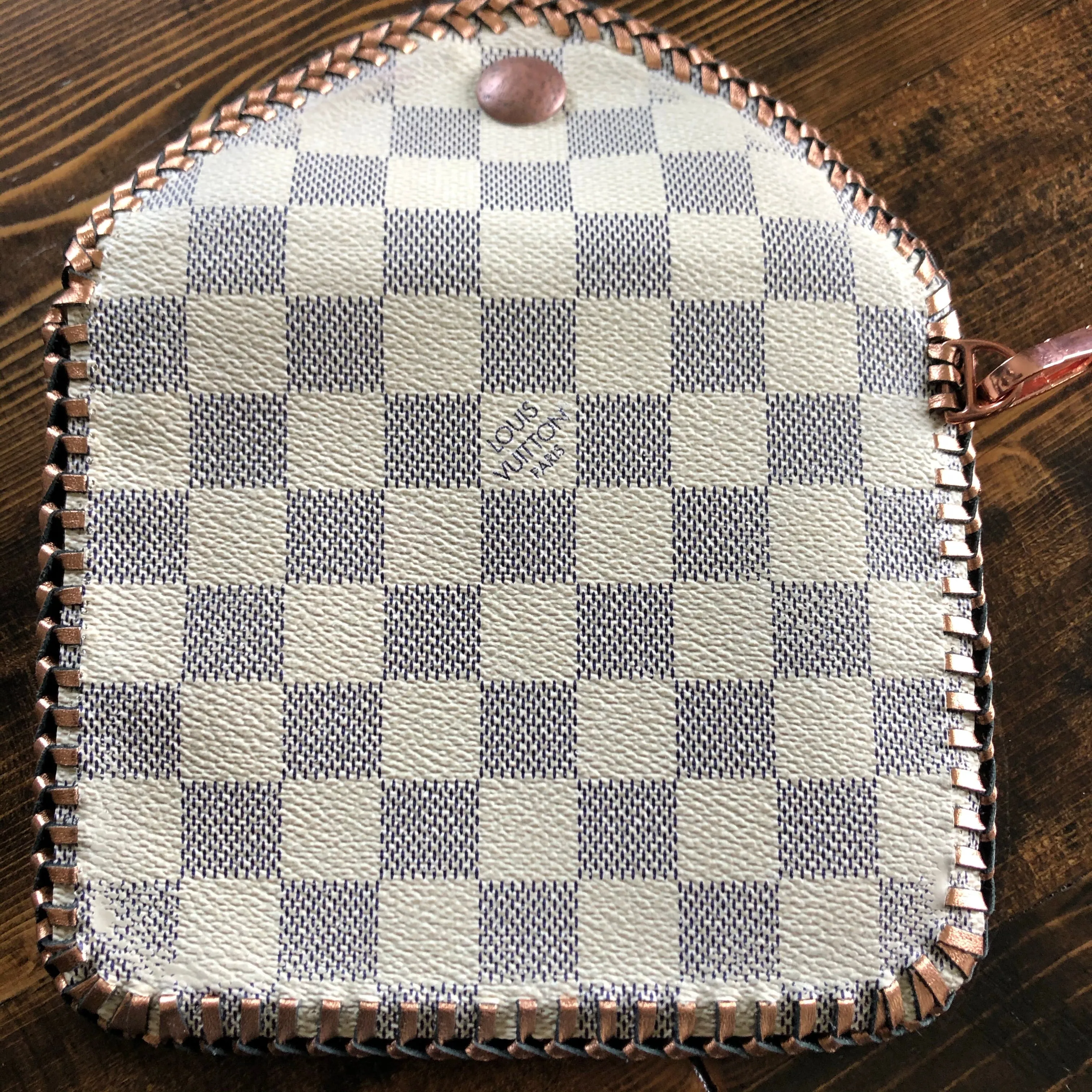 The Baby Falcon - Damier Azur with Rose Gold Card Holder/Wristlet