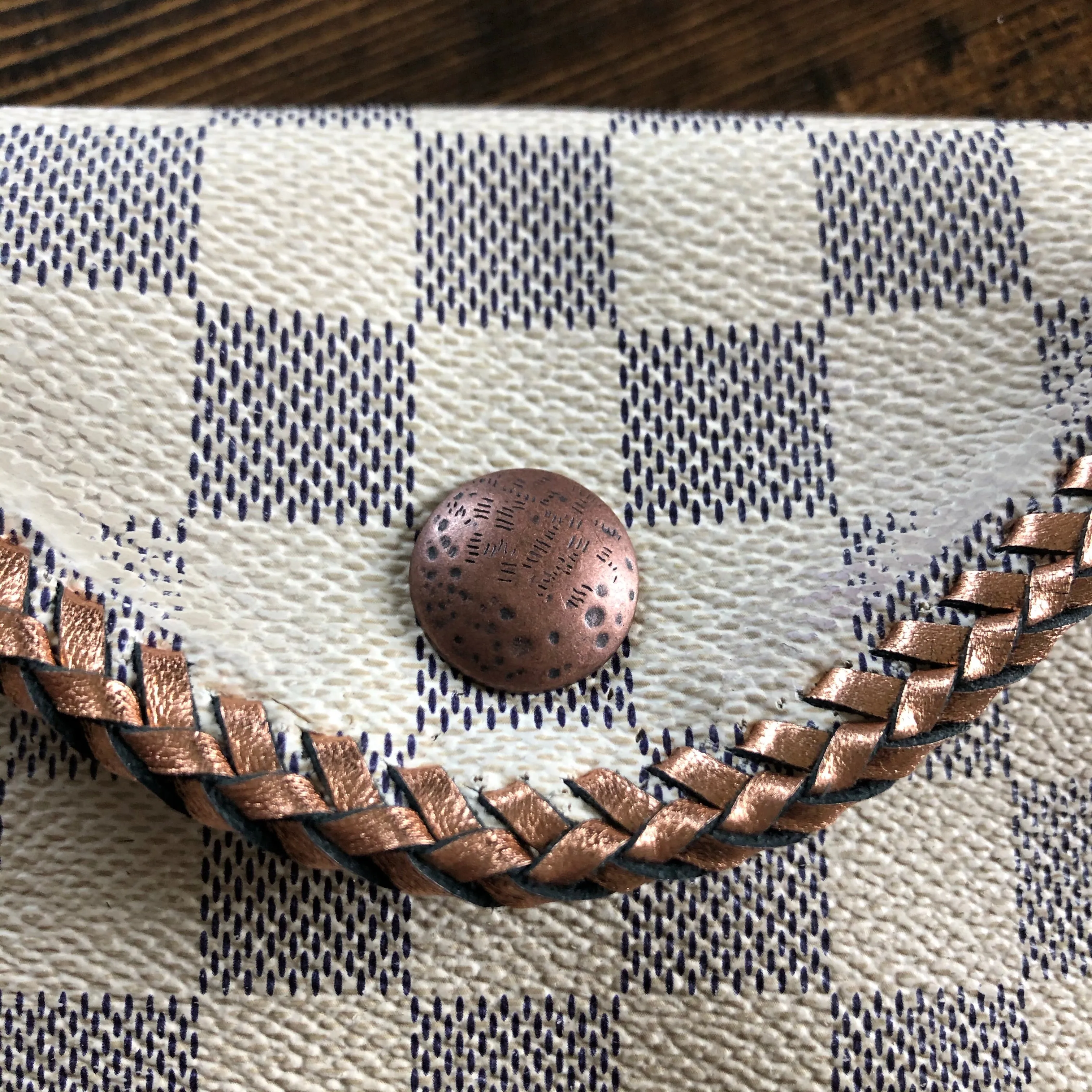 The Baby Falcon - Damier Azur with Rose Gold Card Holder/Wristlet