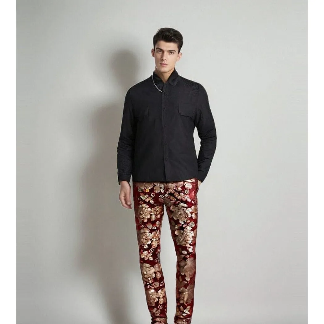 The Lexington Sequin Slim Fit Dress Suit Pants Trousers - Multiple Colors