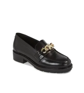 TOMMY HILFIGER Leather Chain Loafer Black