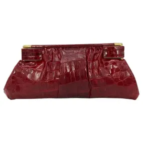 Vintage Red Alligator XL Clutch