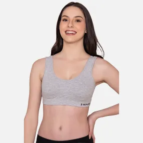 Women's Wirefree Non Padded Full Coverage Sports Bra - Grey Mélange