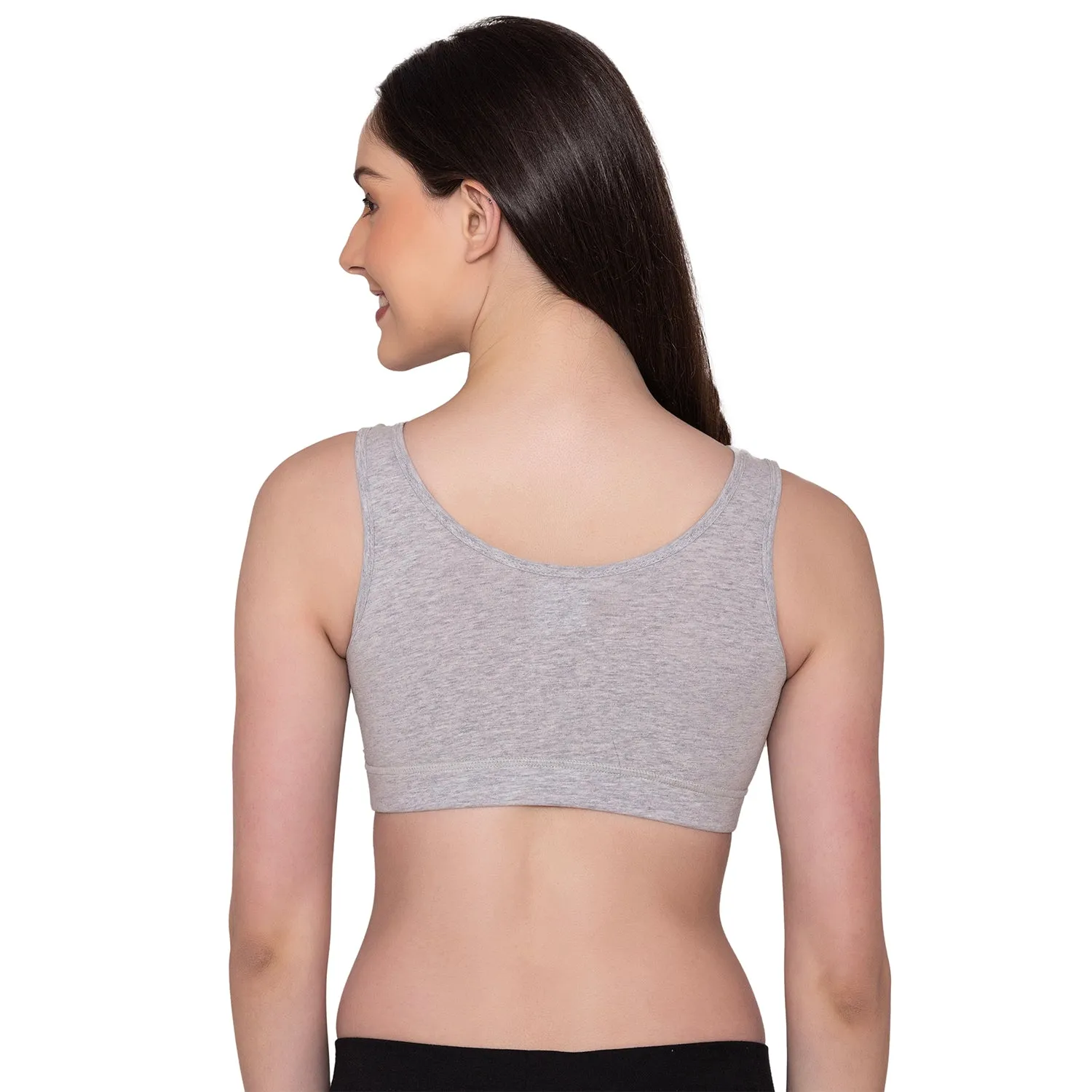 Women's Wirefree Non Padded Full Coverage Sports Bra - Grey Mélange